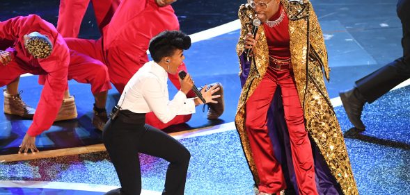 Janelle Monáe and Billy Porter perform the 92nd Annual Academy Awards at Dolby Theatre on February 9, 2020 in Hollywood, California.