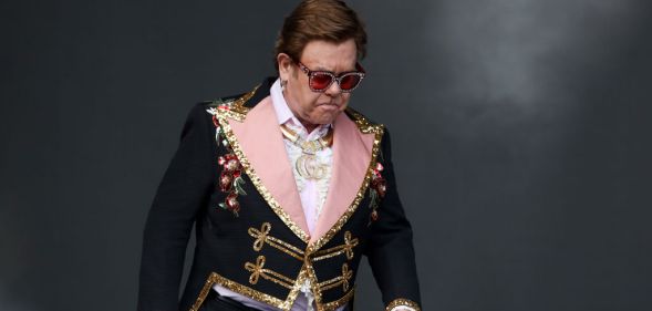 Sir Elton John performs at Mt Smart Stadium on February 16, 2020 in Auckland, New Zealand.