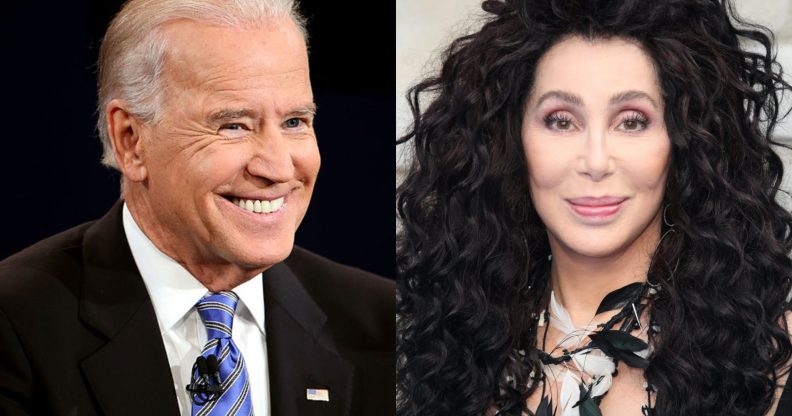 Cher has come out in support of candidate Joe Biden in the Democratic presidential race. (Chip Somodevilla/Getty Images/Mike Marsland/Mike Marsland/WireImage)