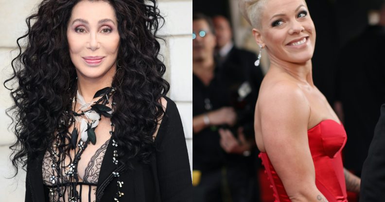 Cher (L) has demanded that singer Pink step up and sing a Trump-version of 'Dear Mr President'. (Mike Marsland/Mike Marsland/WireImage/Christopher Polk/Getty Images for NARAS)
