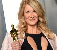 Laura Dern holding her Oscar