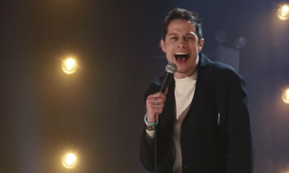Pete Davidson laughing during his Netflix special