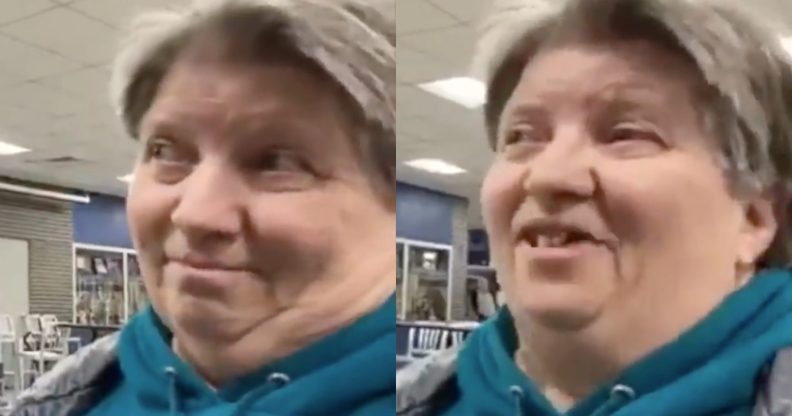 A 'homophobic' caucus-goer has gone viral for her astonishment from learning that Pete Buttigieg is gay. (Screen captures via YouTube)