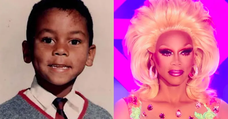 RuPaul as a young boy, and appearing on Drag Race