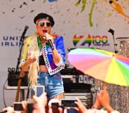 Lady Gaga gives speech at Pride Live's 2019 Stonewall Day on June 28, 2019 in New York City.