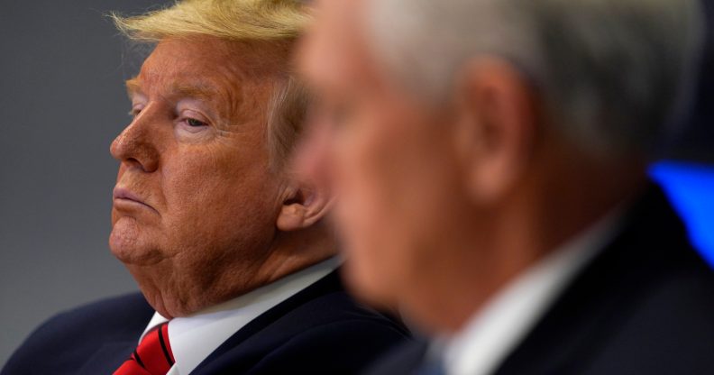 A lawsuit states that the Trump administration haw 'unlawful' plans to strip LGBT+ Americans of vital discrimination protections, threatening access to federally-funded services. (Evan Vucci-Pool/Getty Images)