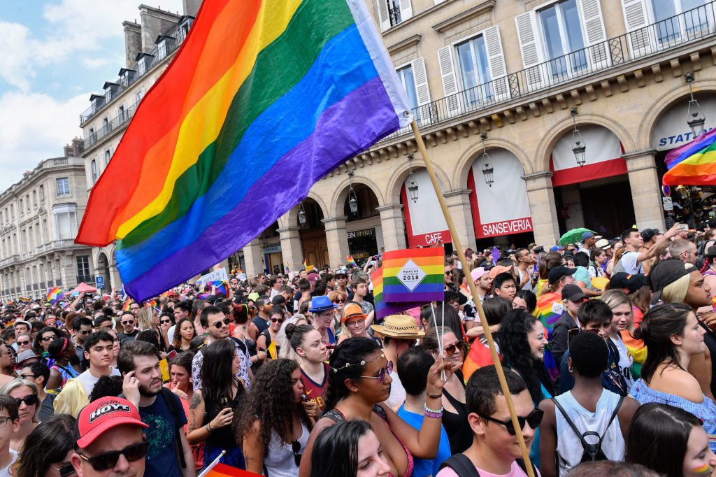 An LGBT+ Pride parade in Paris, France. (Julien Mattia/NurPhoto via Getty Images)