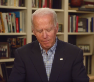 Joe Biden experienced a surreal slip of words by calling a gay couple "mummy and dad" during a live stream. (Screen capture via Twitter)