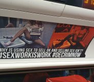 Campaign calling for decriminalisation of sex work adorns London tube