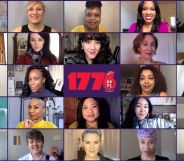 A recent Zoom session with the cast of 1776. (American Repertory Theatre)