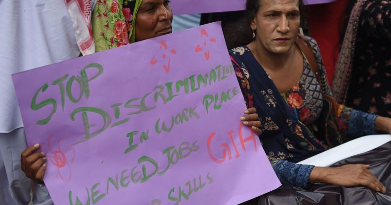 Transgender people protest in Pakistan in 2019, prior to the lockdown, demanding an end to discrimination
