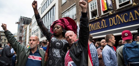A vigil outside the Admiral Duncan pub in Soho