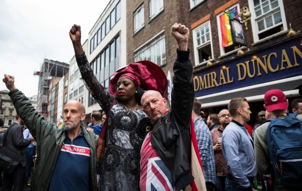 A vigil outside the Admiral Duncan pub in Soho