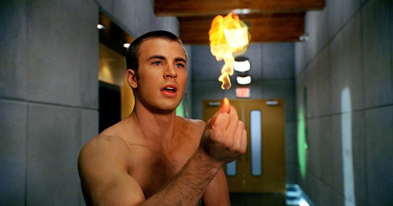 Chris Evans in the 2005 film Fantastic Four apparently lit a fire for many a queer man, apparently. (IMDb/Twentieth Century Fox)