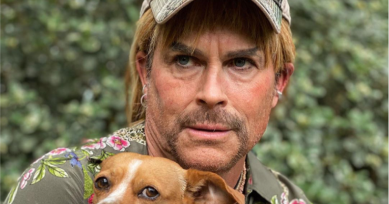 Actor Rob Lowe is 'developing' a Tiger King project with Ryan Murphy. His dog, however, is terrified of the road ahead, apparently. (Instagram)