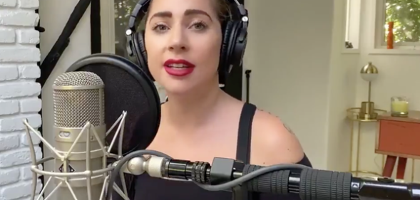 Lady Gaga kicked-off the cross-platform global concert seeking to raise funds for COVID-19 response efforts. (Screen capture via Periscope)