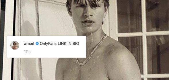 Ansel Elgort and his nipples (pictured) claimed to have started an "OnlyFans". (Instagram)