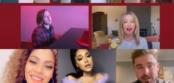 The cast of High School Musical reunited for Disney Family Singalong. (Screen captures via Twitter/ABC)