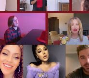 The cast of High School Musical reunited for Disney Family Singalong. (Screen captures via Twitter/ABC)