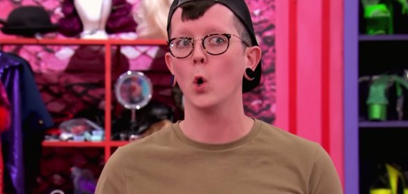 Aiden Zhane in the Drag Race werk room