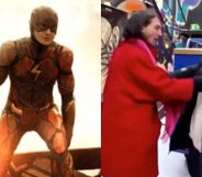 Ezra Miller's role in the upcoming 2022 movie The Flash is in jeopardy, a source close to Warner Bros has claimed, after the star was caught 'choking' a fan at a bar in Iceland. (Warner Bros/Screen capture via Twitter)
