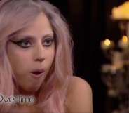 Lady Gaga with her tongue in her cheek