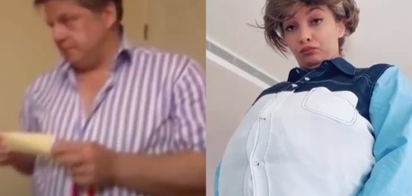 Jade Thirlwall recreated the iconic Come Dine With Me meltdown scene, but which one is the original? Can someone let us know? (Screen captures via YouTube and TikTok)