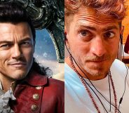 Luke Evans as Gaston and with his boyfriend