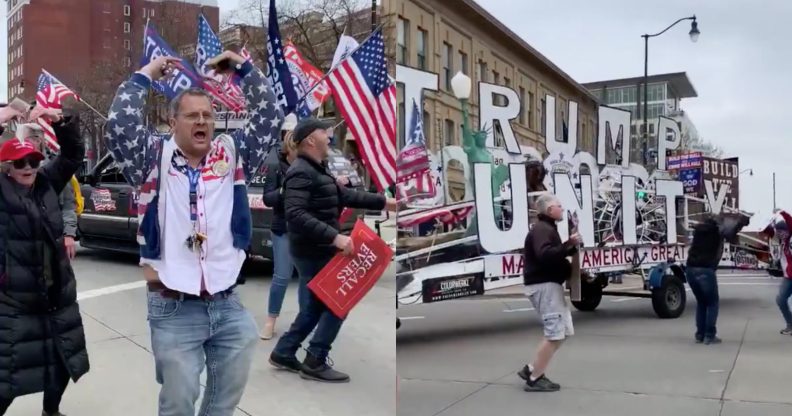 MAGA supporters changed the lyrics to "YMCA" and it's as haunting as you might suspect. We recommend not watching it. Don't. Please, save yourselves from the horror. (Screen captures via Twitter)