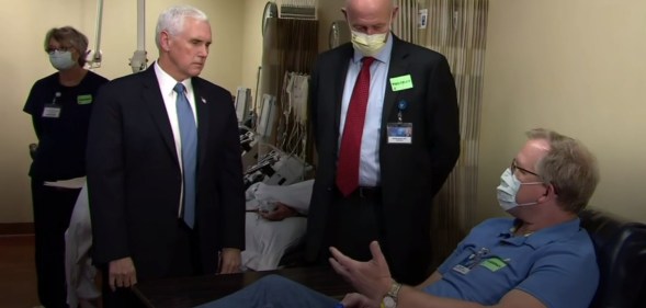 Vice President Mike Pence failed to wear a mask while speaking with coronavirus patients toxic masculinity