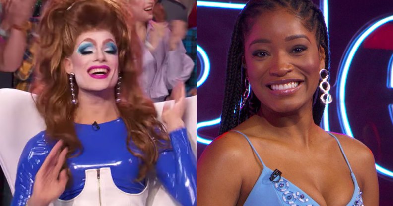 Singled Out host Keke Palmer and drag queen contestant