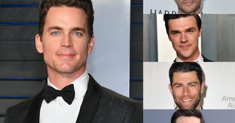 (Clockwise) Actors Cheyenne Jackson, Fin Wittrock, Max Greenfield Wes Bentley and Matt Bomer. (Getty Images)