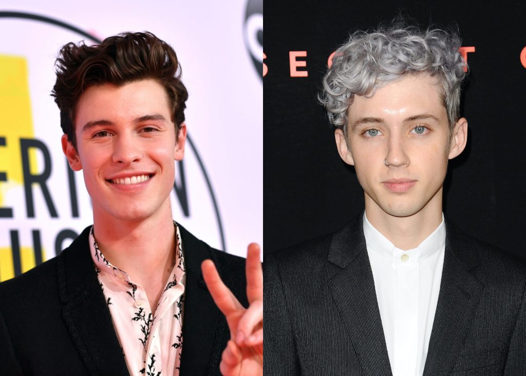 A Twitter user spotted a pretty remakarable difference between twins Shawn Mendes (L) and Troye Sivan (R) when it comes to their choking tact. ( Emma McIntyre/Getty Images For dcp/Jason LaVeris/FilmMagic)