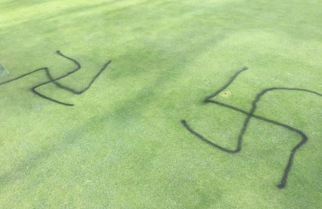 Golf course vandalised with Nazi swastikas and homophobic slurs