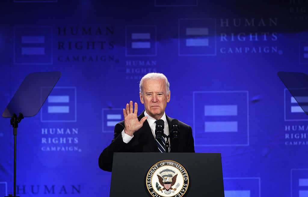 Former Vice President Joe Biden won support from the Human Rights Campaign