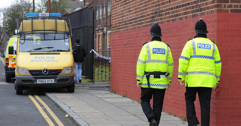 Two police officers in England were 'threatened with coronavirus' by a man who hurled homophobic language at them. (PAUL ELLIS/AFP via Getty Images)