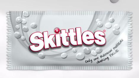 Skittles lose their rainbow and go black and white to celebrate