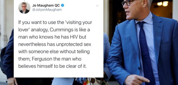 Lawyer apologises for comparing Dominic Cummings to 'man with HIV'
