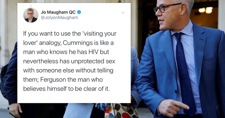 Lawyer apologises for comparing Dominic Cummings to 'man with HIV'