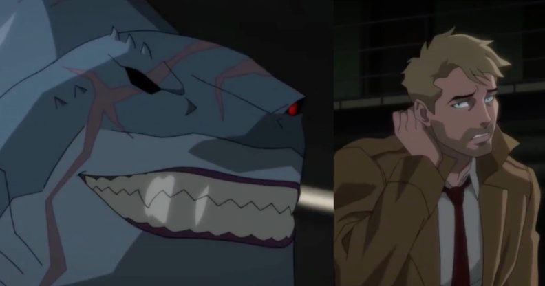 DC Comics character King Shark (L, by the way) used to top John Constantine. Yes, really. (Screen captures via Twitter)