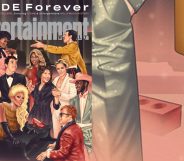 Entertainment Weekly's upcoming Pride month edition has attracted criticism online for its bizarre inclusion of the Stonewall brick. We suspect the gay intern her. (Entertainment Weekly/Twitter)