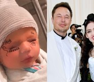 Grimes and Elon Musk and their baby
