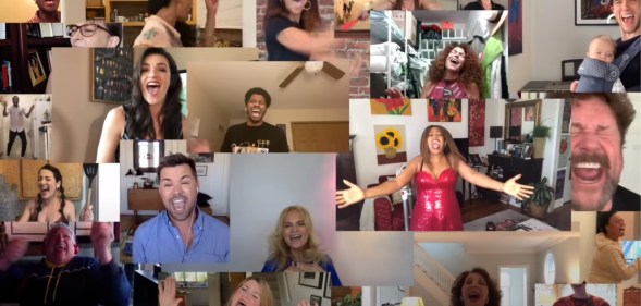 A glittering array of theatre stars have united for a star-studded performance of 'You Can't Stop The Beat' from Hairspray.