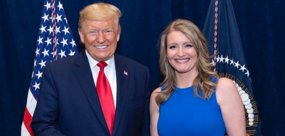 Donald Trump with his new staffer Jenna Ellis