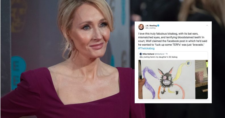 JK Rowling suffered criticism for "accidentally pasting" a comment on a trans woman in a tweet. (John Phillips/Getty Images/Twitter)