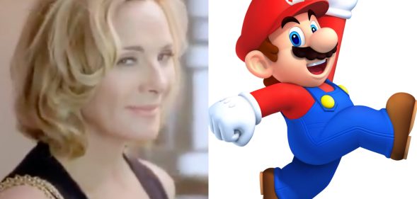 That feeling when: You find time for Mario. Kim Cattrall commented on a resurfaced Nintendo advert and things are getting kinda weird fast. (Screen capture via YouTube/Nintendo)