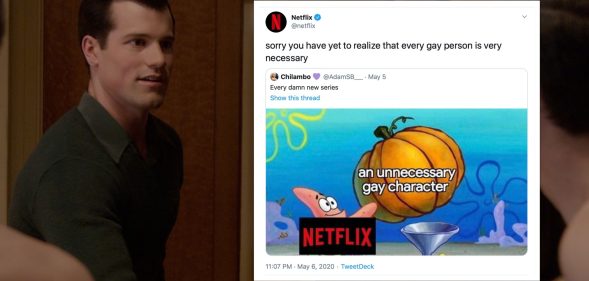 Someone tweeted that Netflix shoehorn LGBT+ characters in its shows, and the streaming service epically shut them down. (Netflix/Twitter)