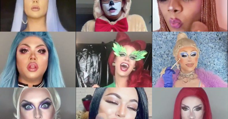 The Drag Race UK queens took part in a pass the brush TikTok challenge and those ketchup-stained joggers you've been wearing for three days just spontaneously combusted. (Screen captures from Twitter)