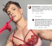 When model Jake DuPree donned lingerie from Playful Promises in an Instagram post, the image drew homophobic criticism from trolls with a lot of spare time. (Instagram)