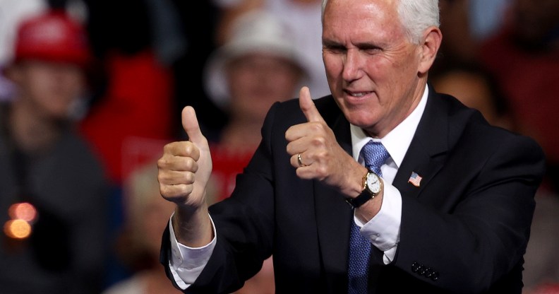 Vice president Mike Pence arrives at a campaign rally at the BOK Center, June 20, 2020 in Tulsa, Oklahoma.